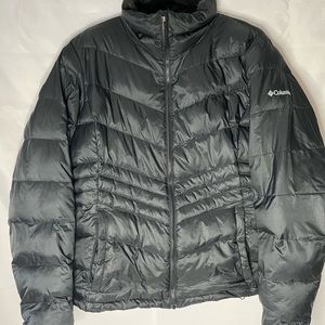columbia omni heat insulated puffer jacket black womens Xl zip up